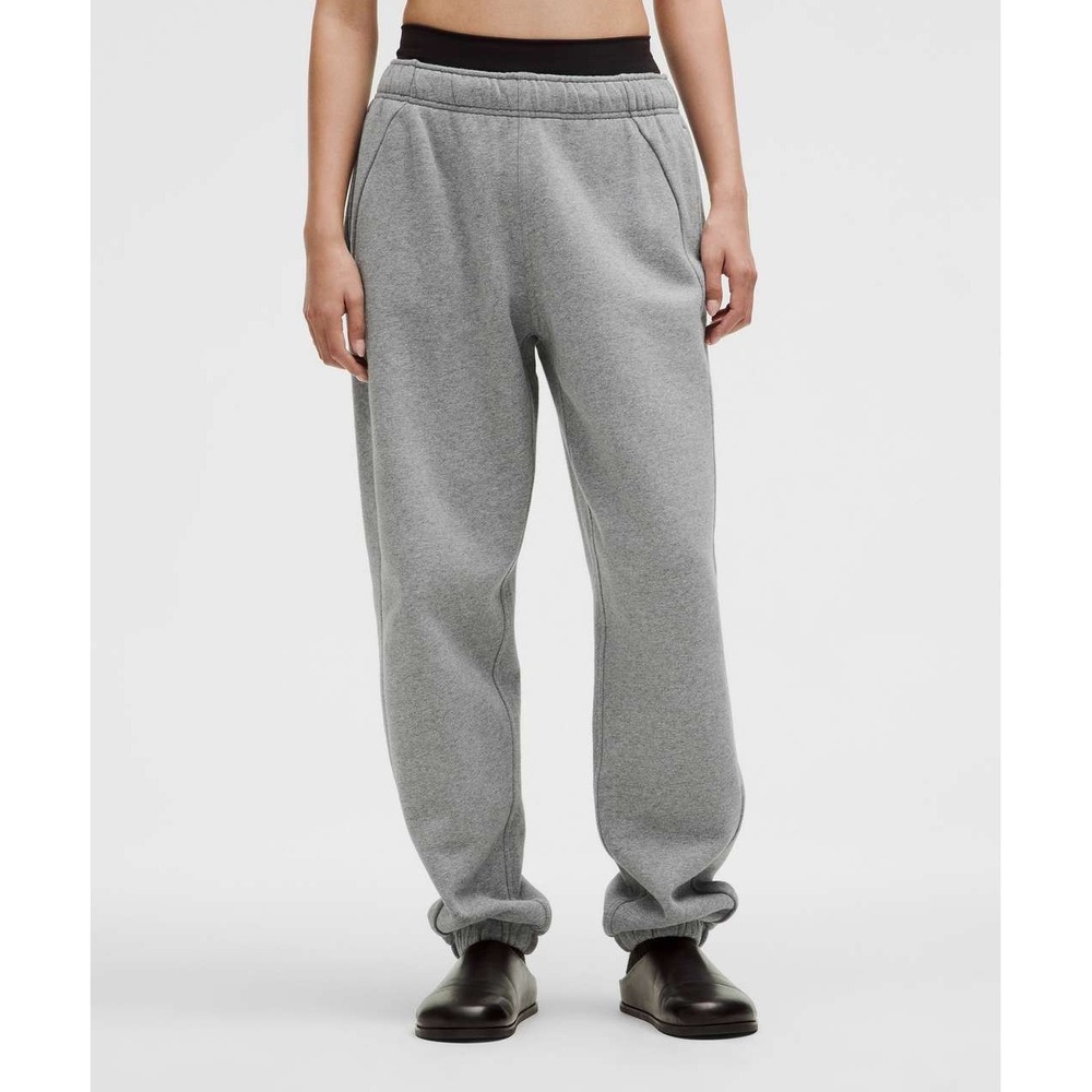 Lululemon Scuba Mid-Rise Oversized Jogger Heathered Gray Womens S Gym Baggy Wide